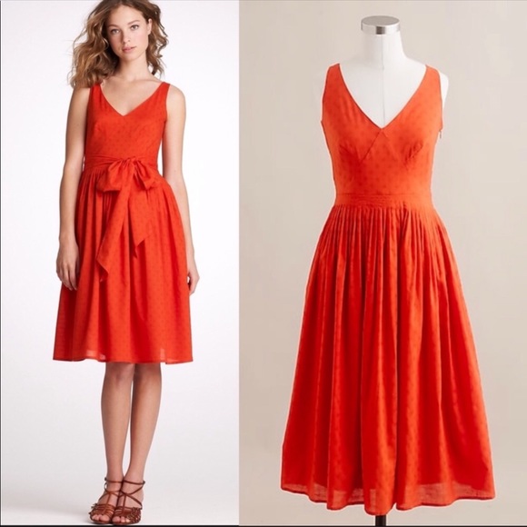 j crew orange eyelet dress